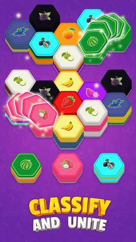 Fruits Hexa: Sorting puzzle